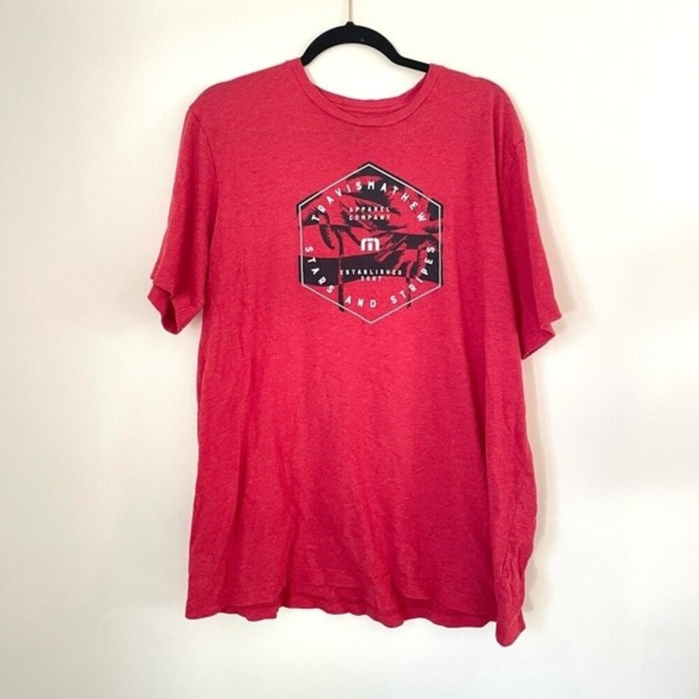 Travis Mathews mens red short sleeve shirt size xxl